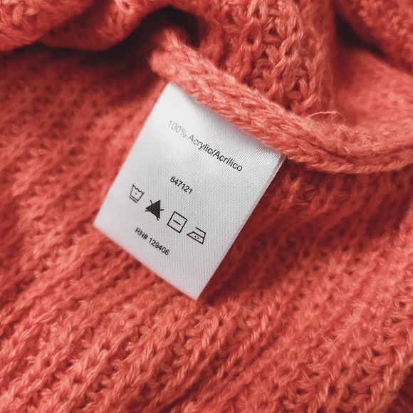 VENUS ORANGE KNIT SWEATER FAUX BACK BUTTONS OVERSIZED LG LARGE L - Picture 4 of 7